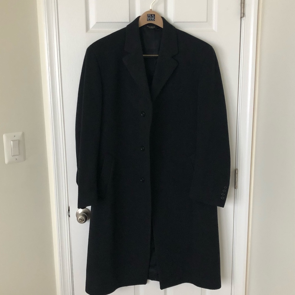 Full Length Charcoal Wool Topcoat